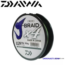 Шнур Daiwa J-Braid X4E Dark-Green #1,2 диаметр 0,15мм размотка 270м тёмно-зелёный